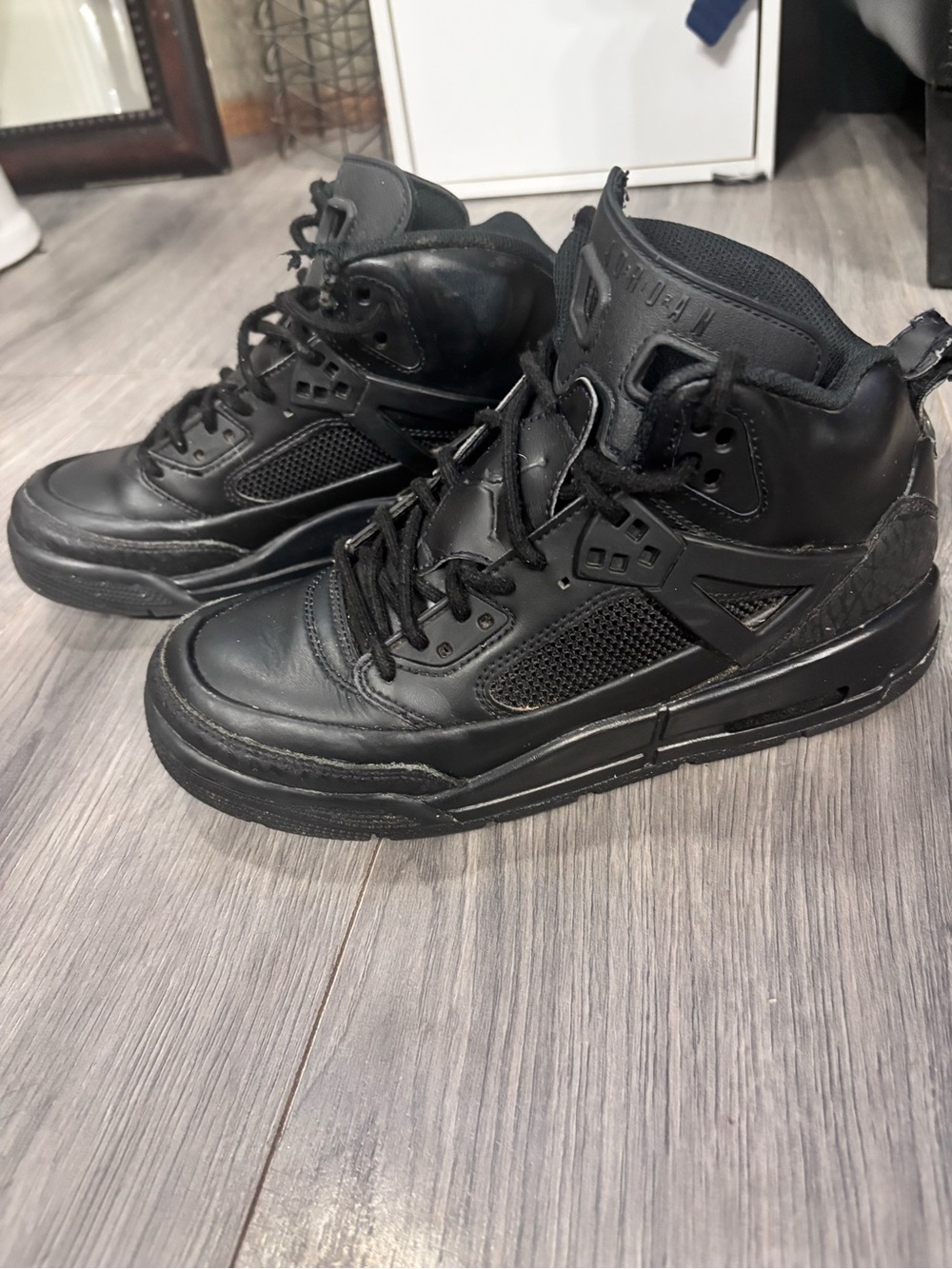 Nike Kids Black High-Top Sneakers, jordan winterized spizike black cat